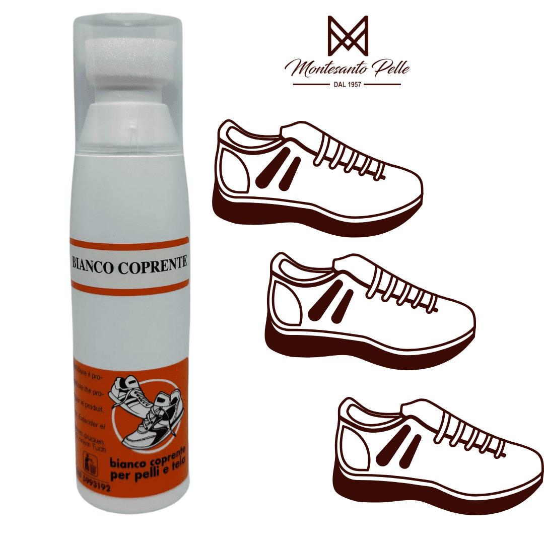Bianco coprente in versione liquida per sbiancare le tue scarpe sneakers bianche in tela, in pelle ed in tessuto.Formato da 75ml. Peso 120 grammi.